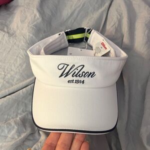 Wilson White Visor with Navy Accents